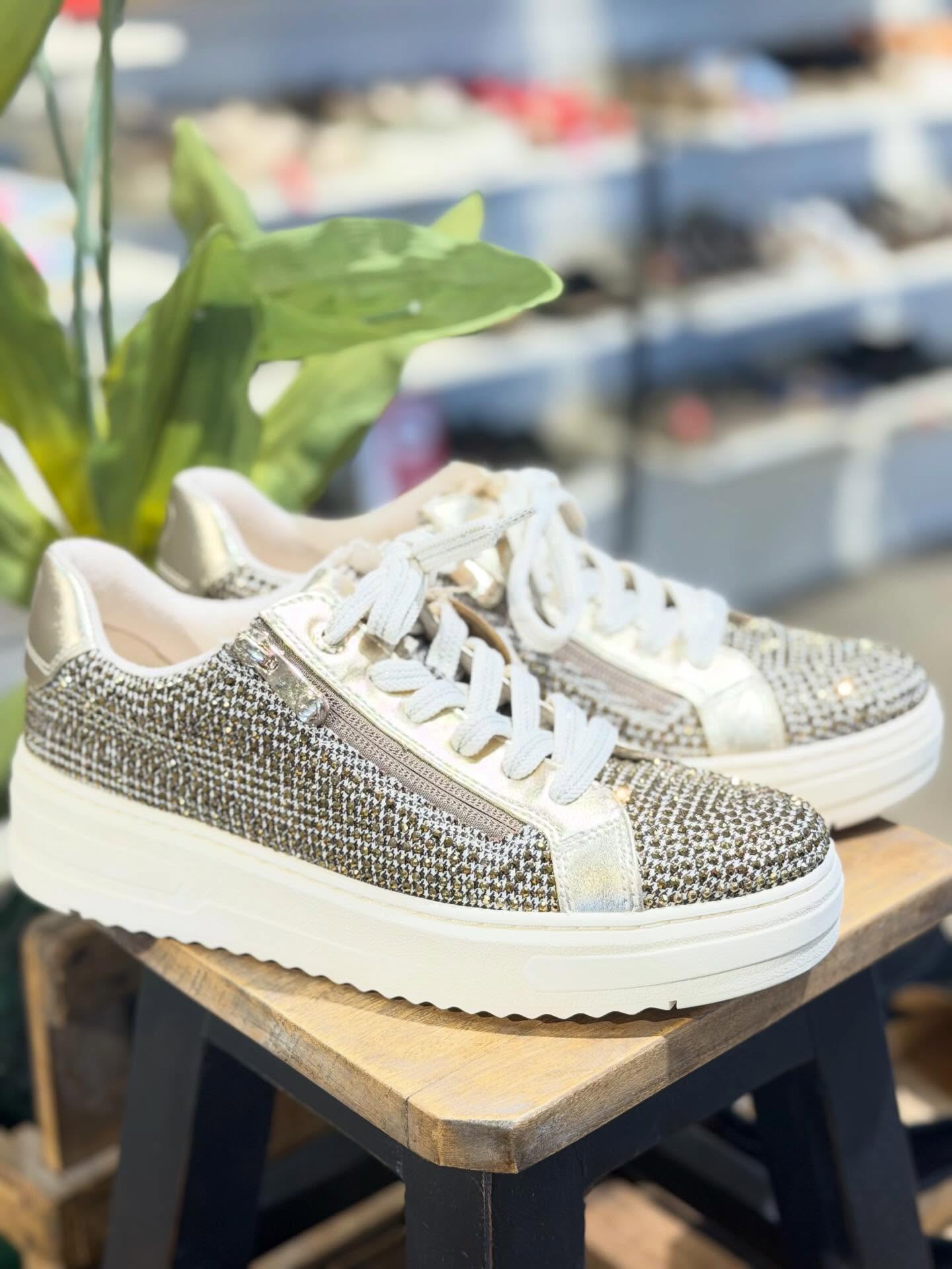 Glitter sneakers silver